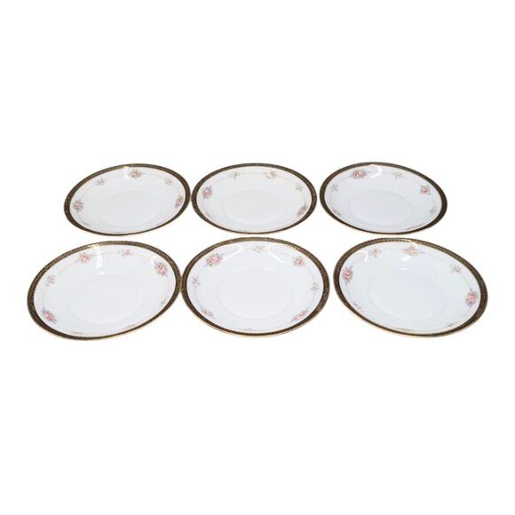 Noritake M Saucer LOT OF 6 Roses Gold Encrusted N224 5.25" JAPAN - Picture 7 of 10
